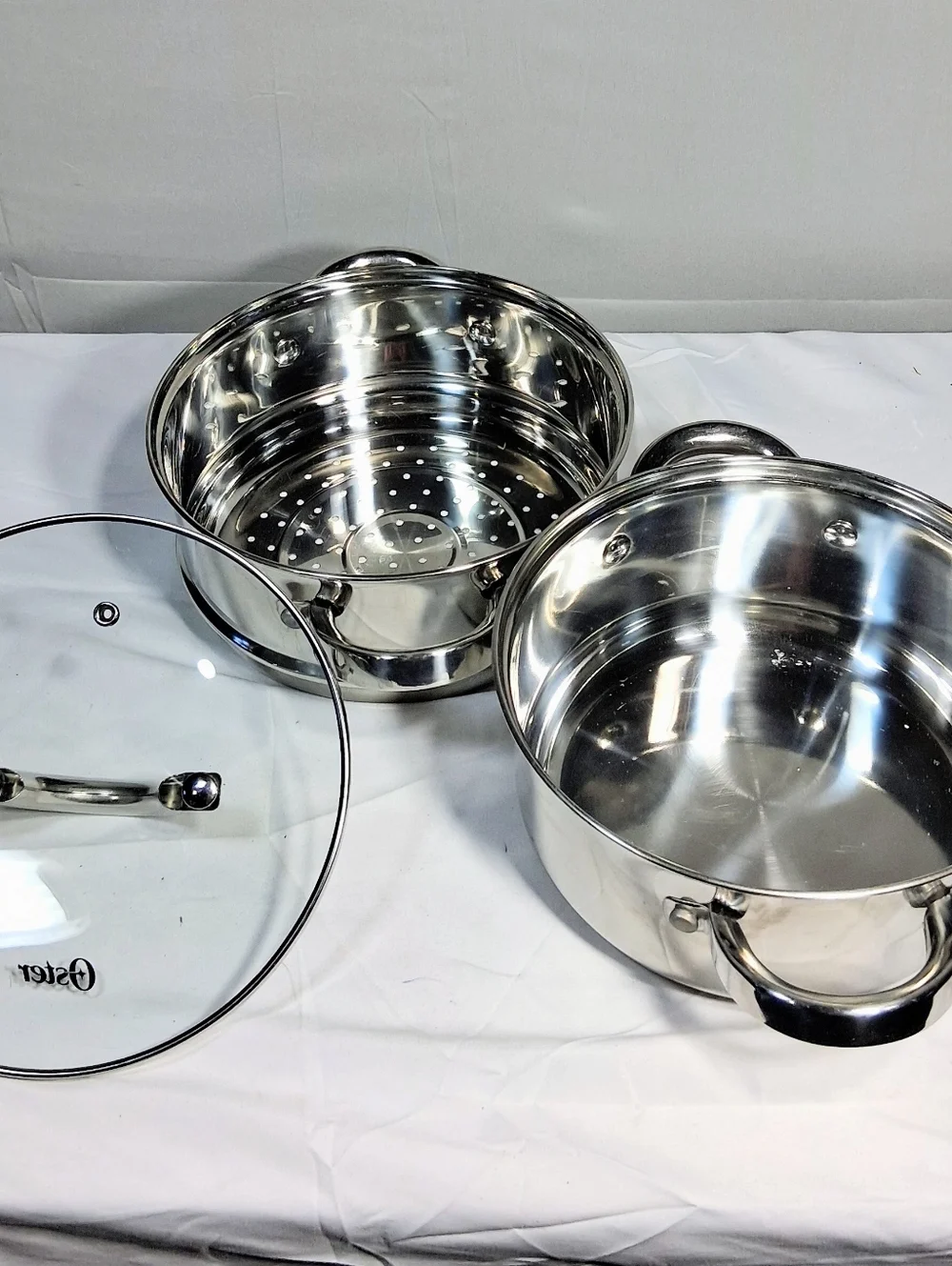 3 Piece Oster Shiny Stainkess Steel Double Boiler - Picture 4 of 9
